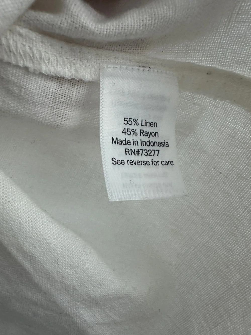 LC Lauren Conrad Cream Linen Blend Puff Sleeve Blouse XL V-Neck Cottagecore Top - Picture 5 of 7